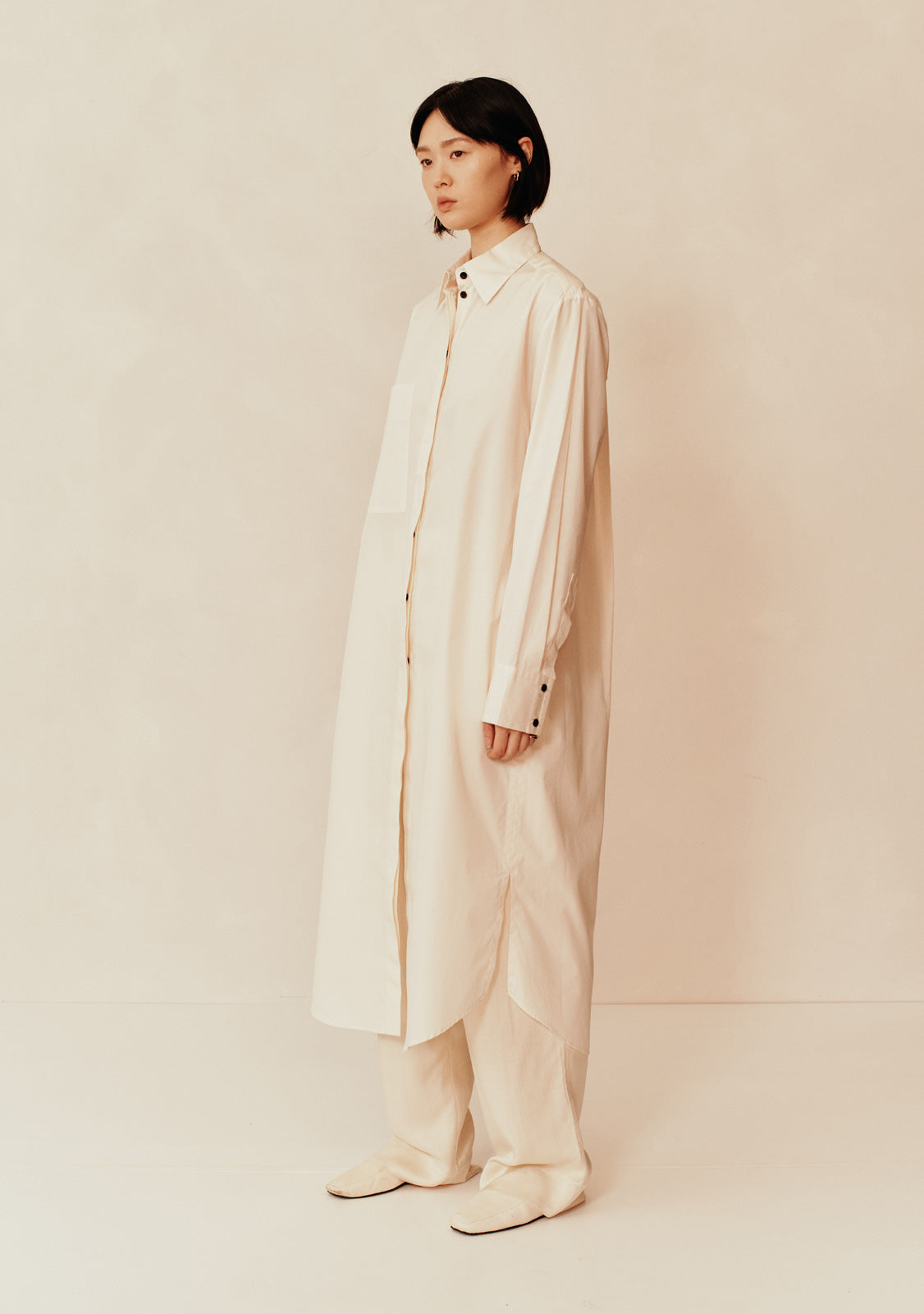Loopa Cotton Shirt Dress | Crema