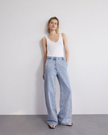 Another Tomorrow Boyfriend Denim Pant in Light Blue Wash – Denim Women's Trousers