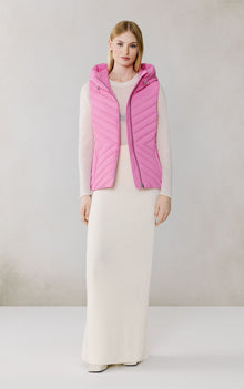 Estelle-Vest Stretch Down Belted Vest | Pink Treat
