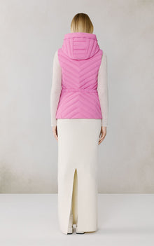 Estelle-Vest Stretch Down Belted Vest | Pink Treat