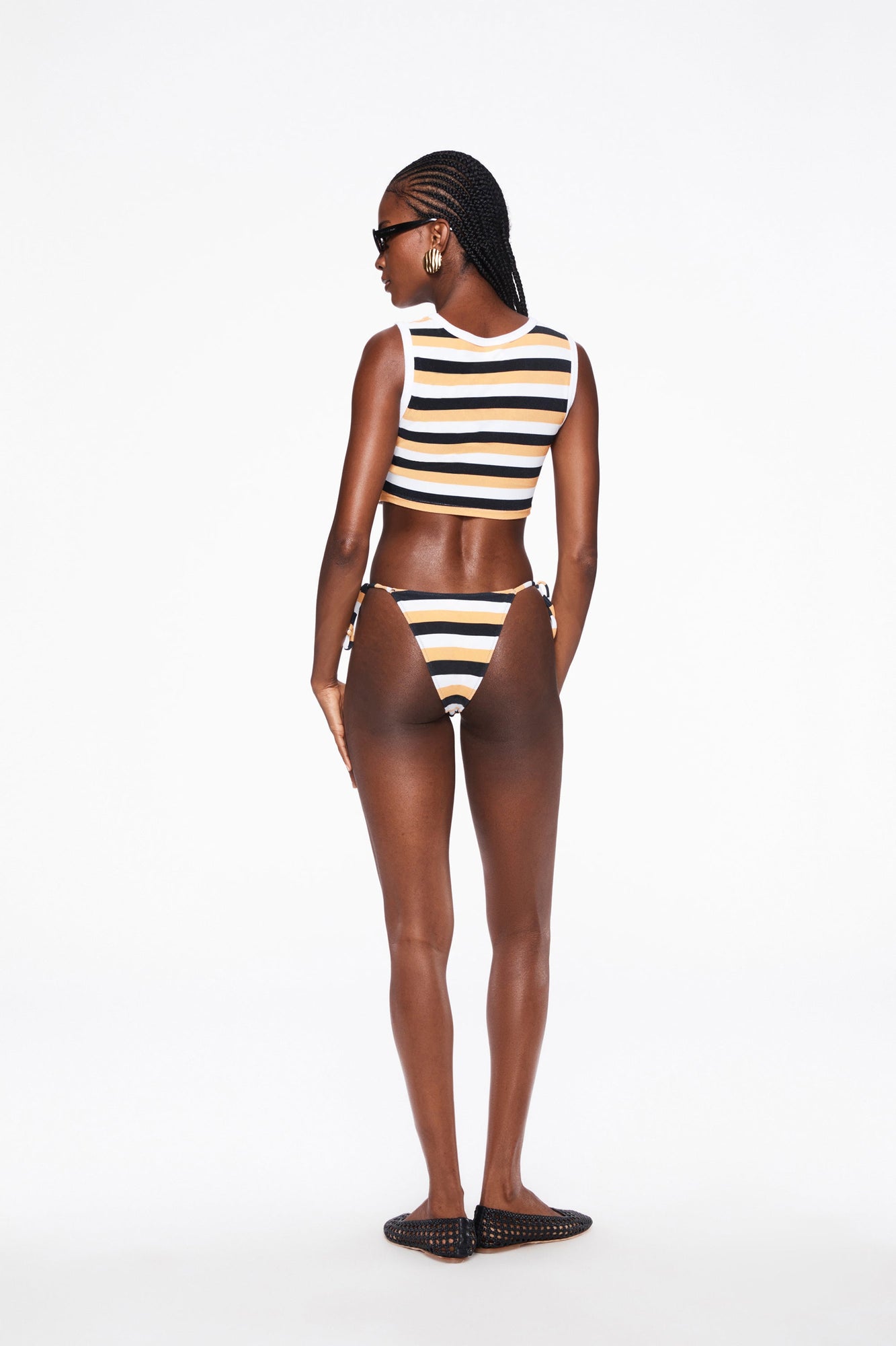 C Muscle Tee | Parasol Stripe Eco Terry
