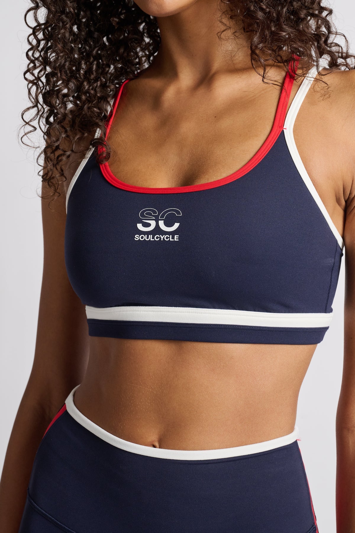 Splits59 | Eva Rigor Double Strap Bra | Navy/White