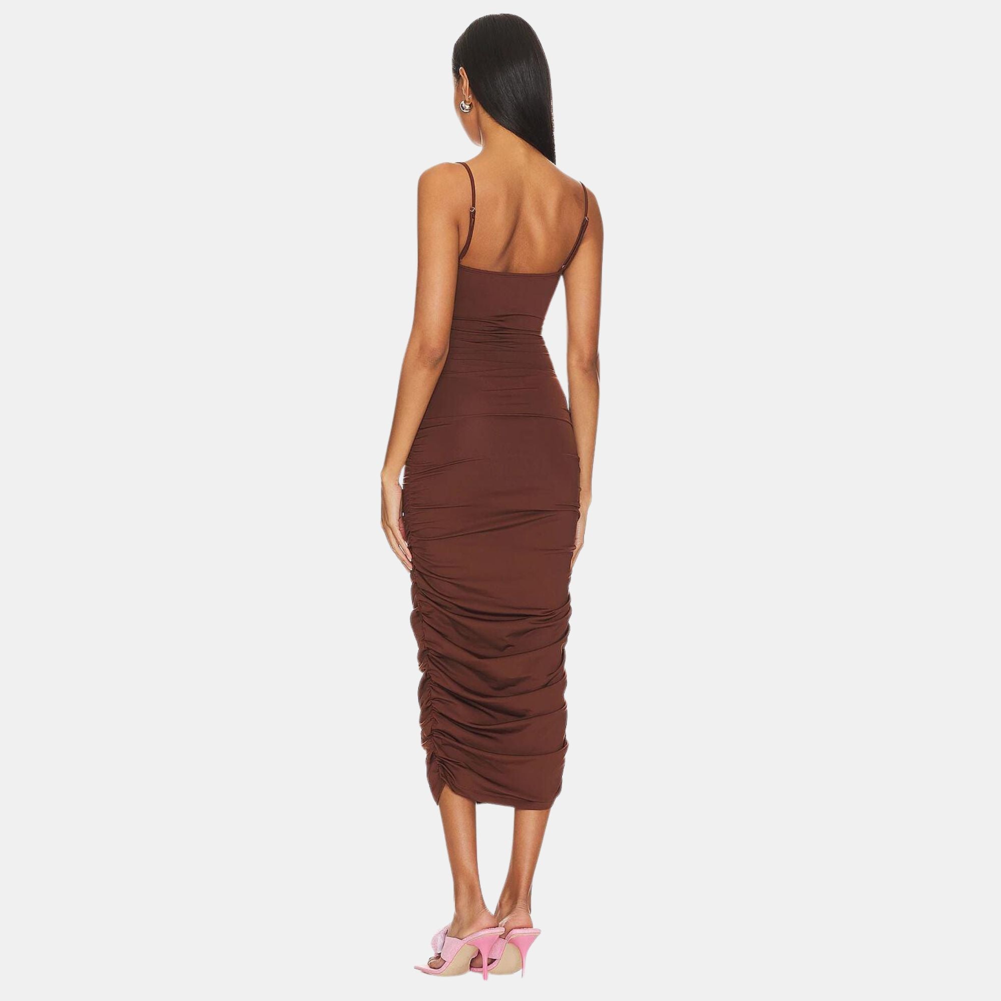 OW Collection Ezra Midi Dress | Cappuccino