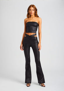 Womens | Hillary Coated Denim Top | Coated Black