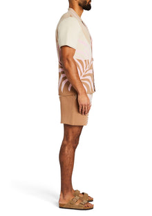 Mens | Lei Shirt | Jacquard Brown/Pink