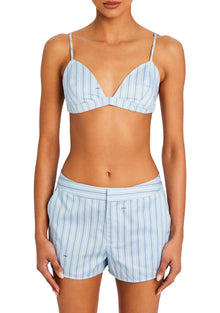 Womens | Lacey Bralette | Powder Blue Stripe