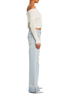 Womens | Margot Cuffed Distressed Jean | Skylight