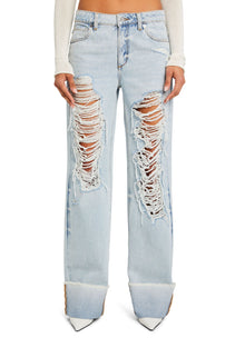 Womens | Margot Cuffed Distressed Jean | Skylight