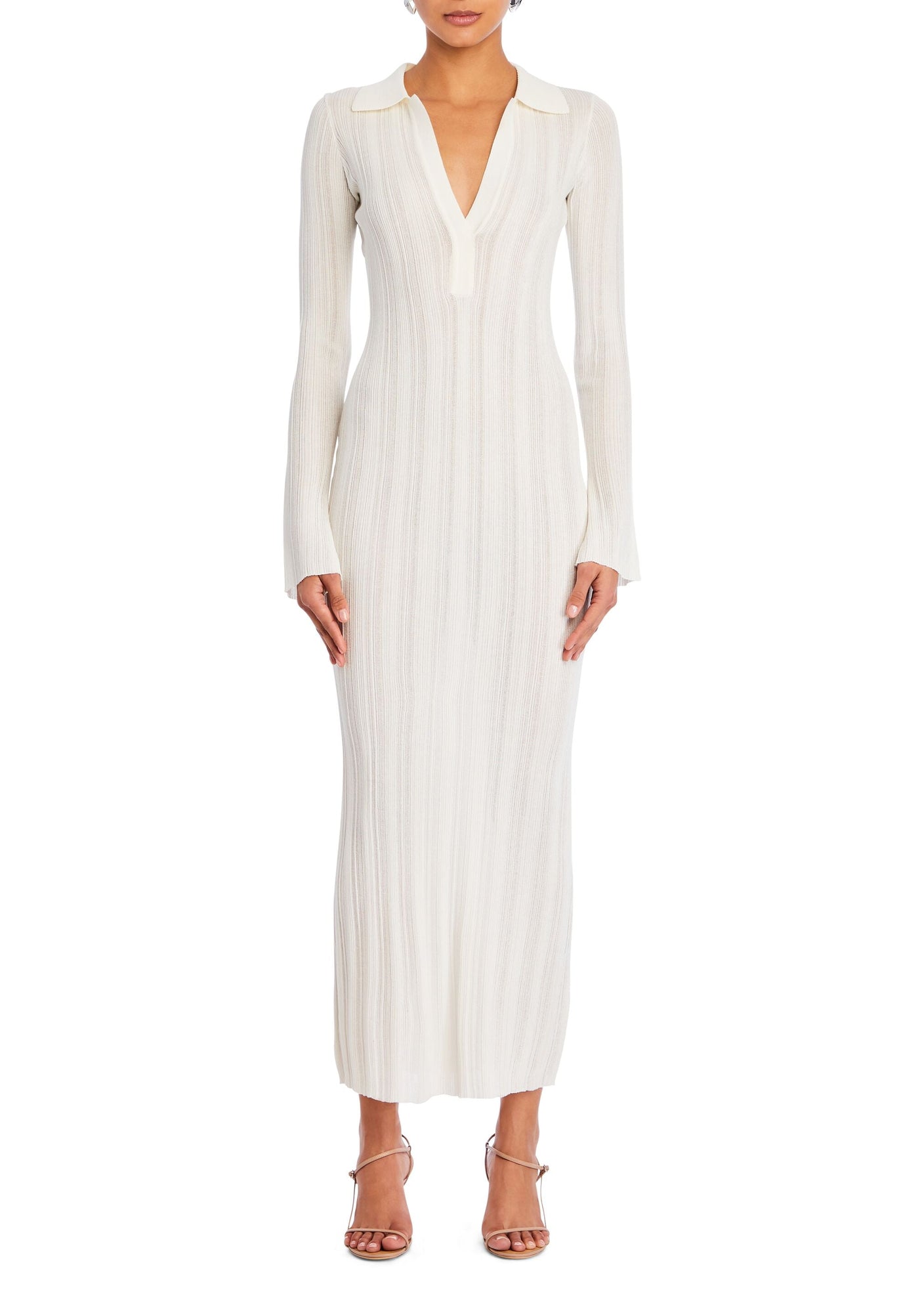 Womens | Azula Rib Knit Maxi Dress | Porcelain