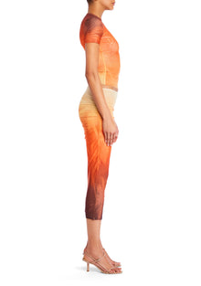 Womens | Nia Mesh Midi Skirt | Sunset Palm