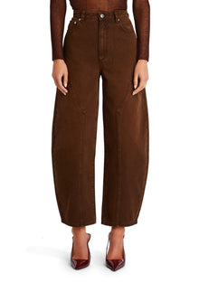 Womens | Marbel Mid Rise Barrel Jean | Vintage Brown