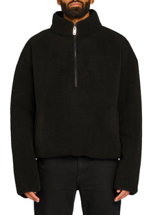 Unisex | Carter Faux Shearling Zip Jacket | Black