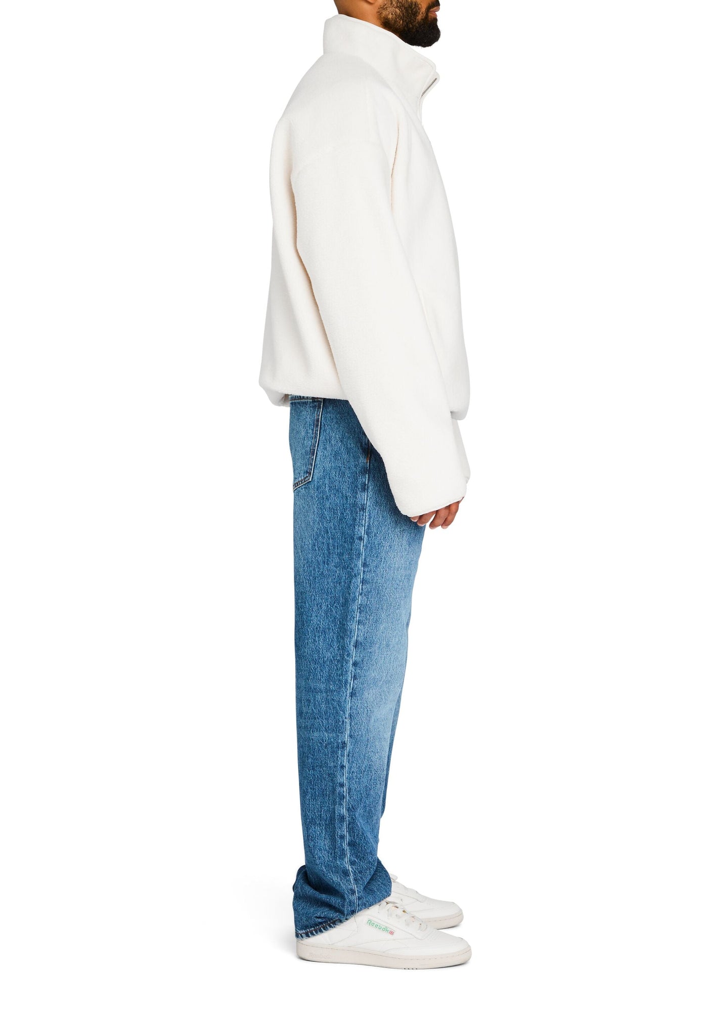 Unisex | Carter Faux Shearling Zip Jacket | Eggshell