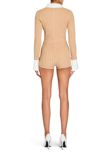 Womens | Eloise Cable Knit Cardigan | Tan