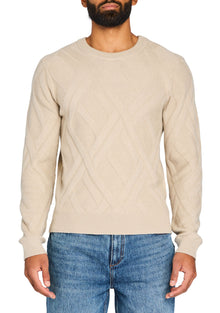 Mens | Joseph Grid Cable Sweater | Tan