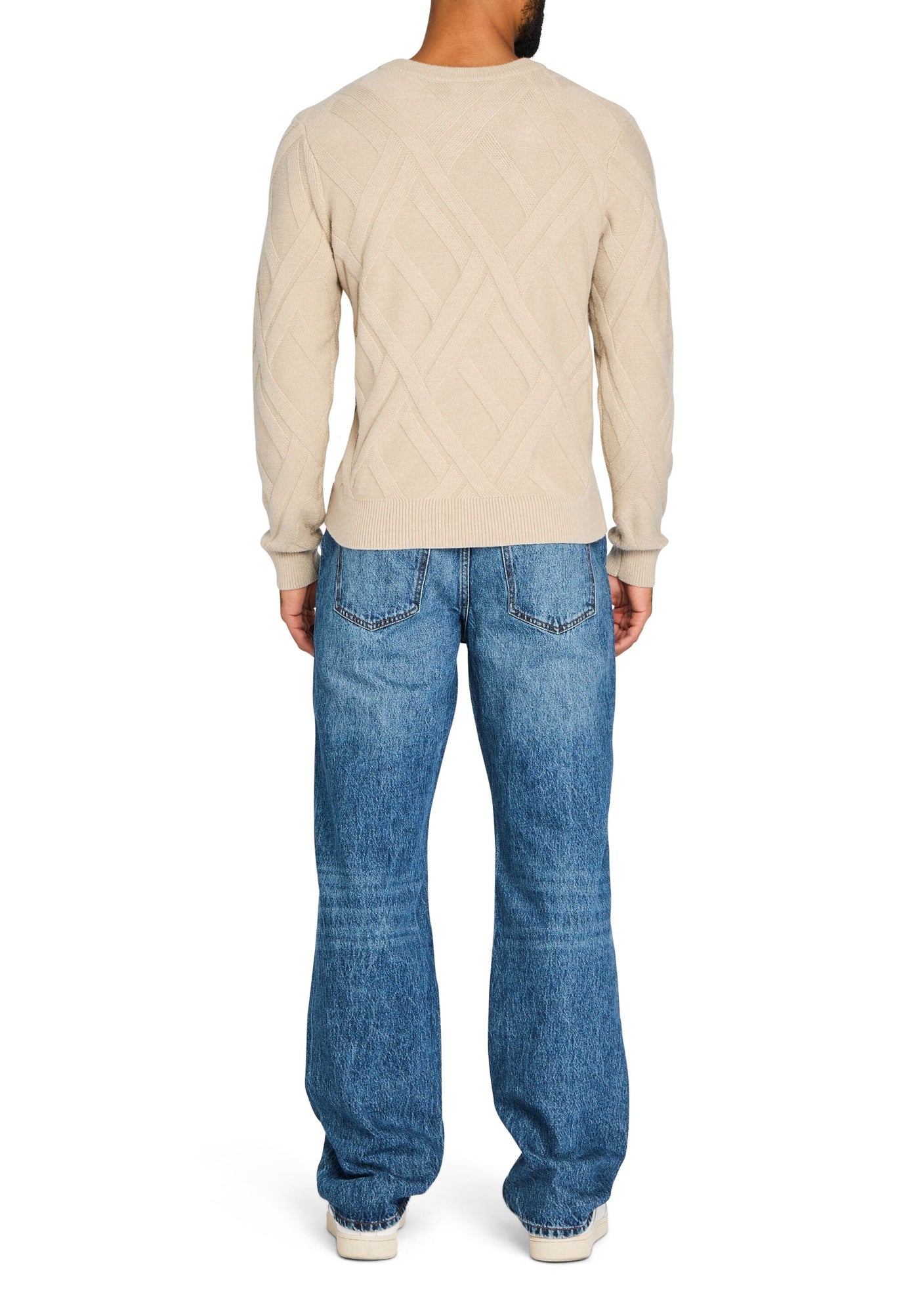 Mens | Joseph Grid Cable Sweater | Tan