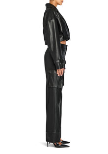 Womens | Koda Vegan Leather Cropped Trench | Black