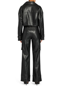 Womens | Koda Vegan Leather Cropped Trench | Black