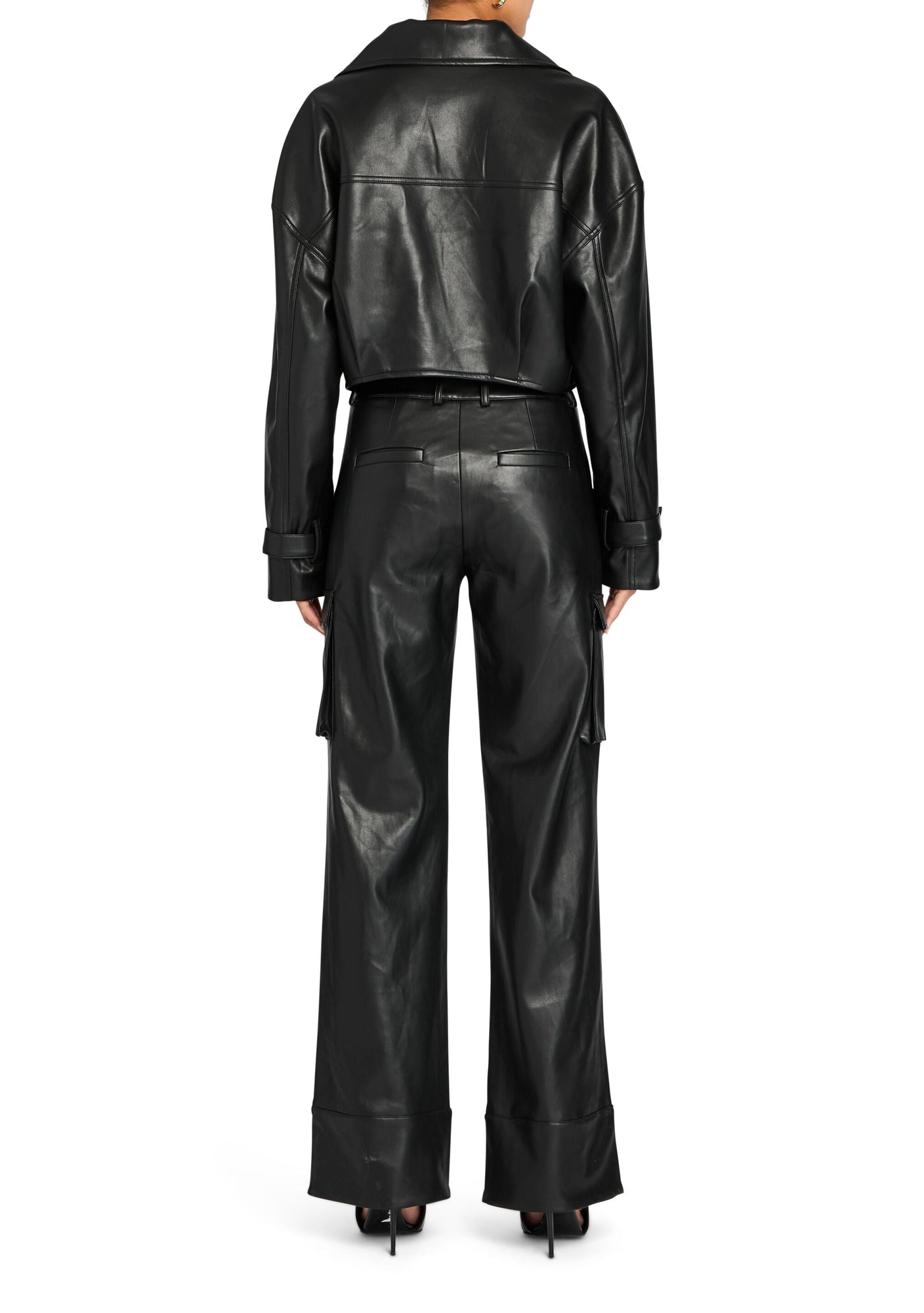 Womens | Koda Vegan Leather Cropped Trench | Black