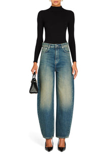 Womens | Marbel Mid Rise Barrel Jean | Dusk