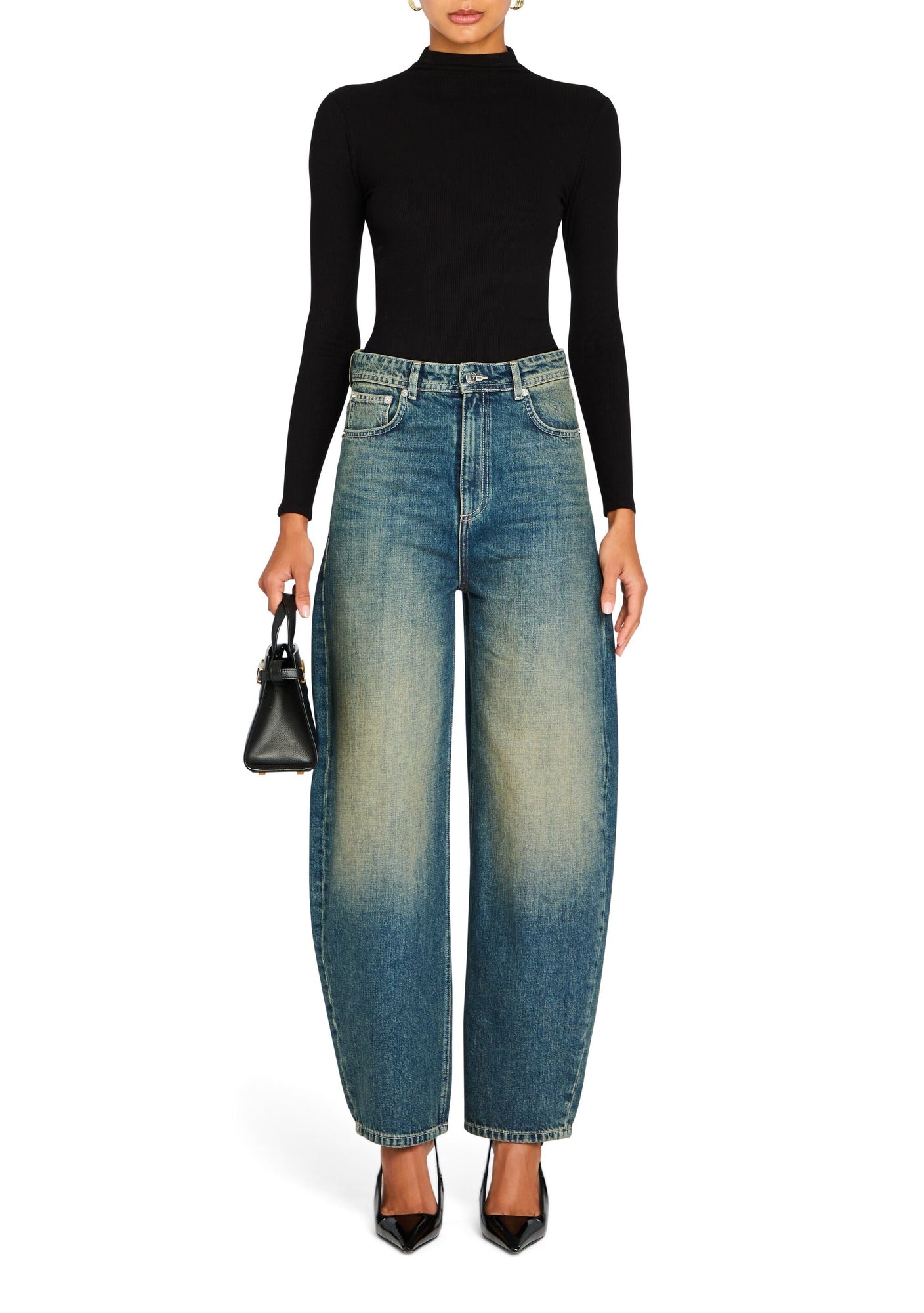 Womens | Marbel Mid Rise Barrel Jean | Dusk