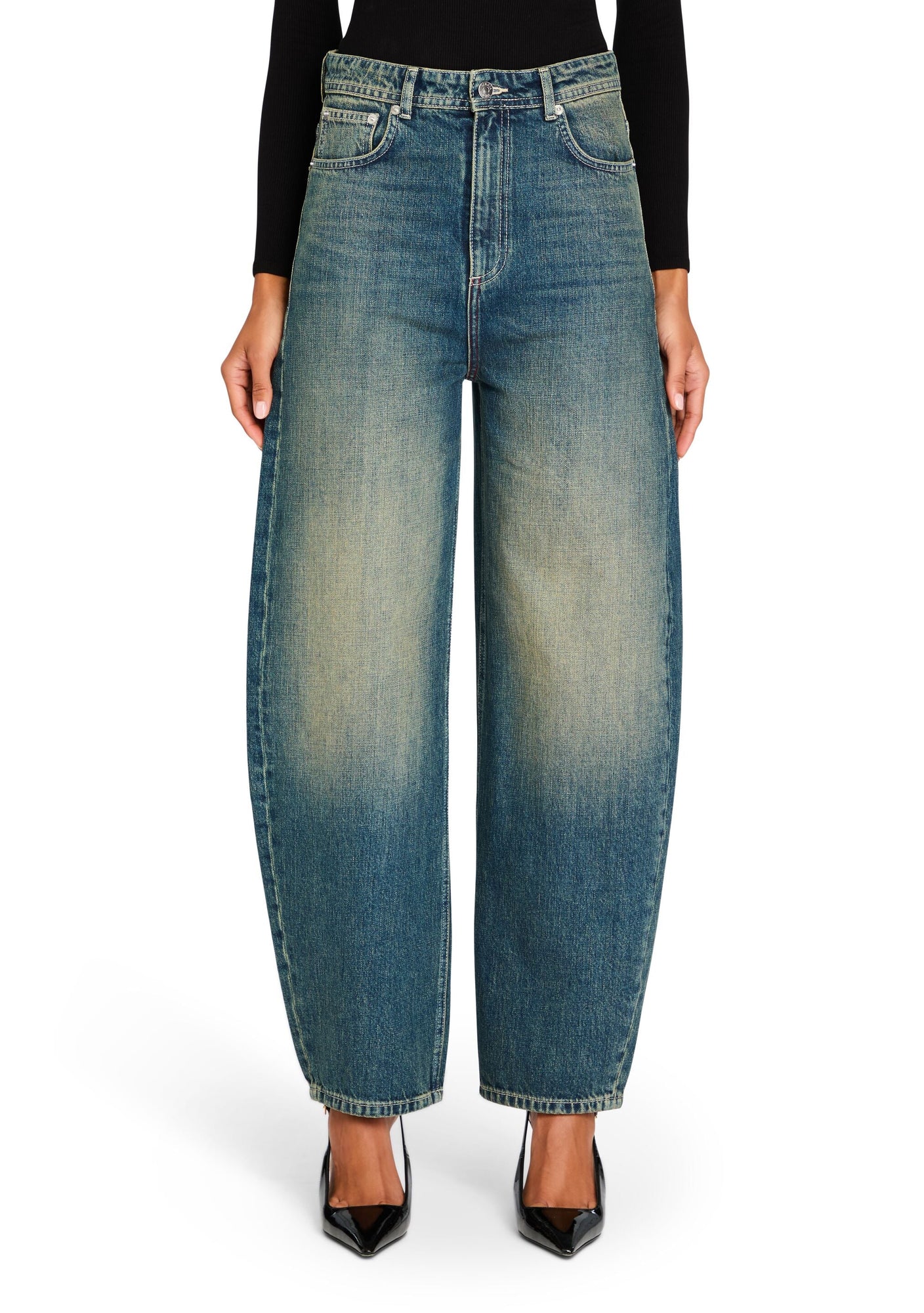 Womens | Marbel Mid Rise Barrel Jean | Dusk