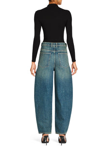 Womens | Marbel Mid Rise Barrel Jean | Dusk