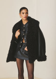 Womens | Emilia Vegan Leather Mini Skirt | Black