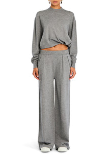 Womens | Alya Knit Pleated Trousers | Heathered Grey