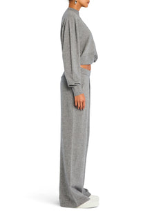 Womens | Alya Knit Pleated Trousers | Heathered Grey