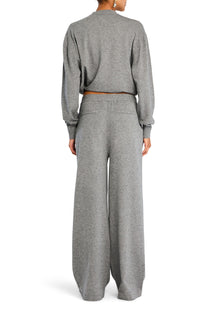 Womens | Alya Knit Pleated Trousers | Heathered Grey