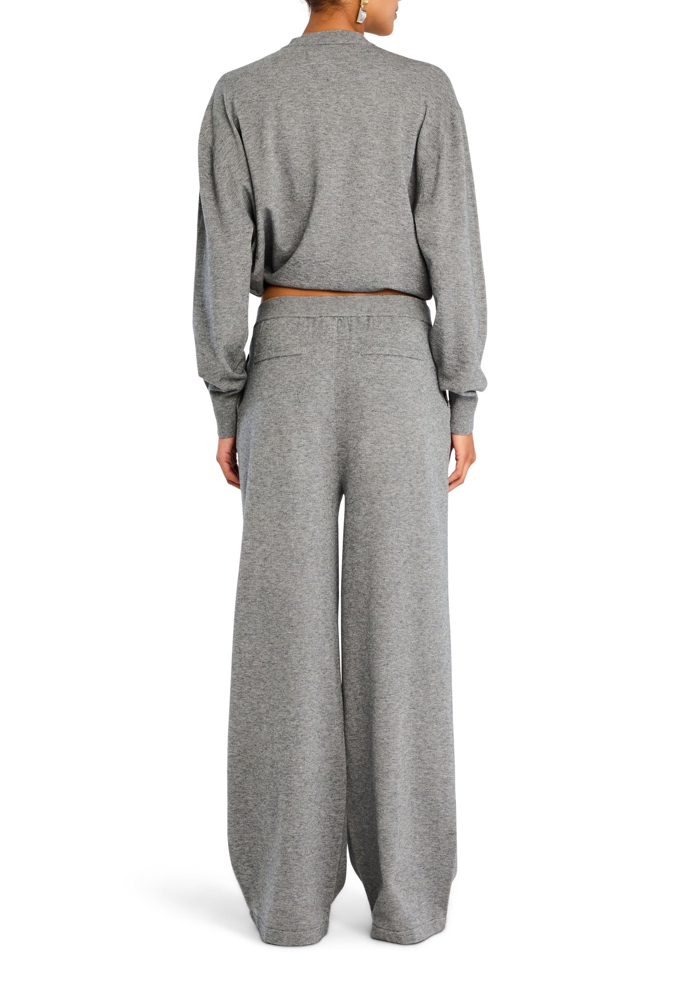 Womens | Alya Knit Pleated Trousers | Heathered Grey