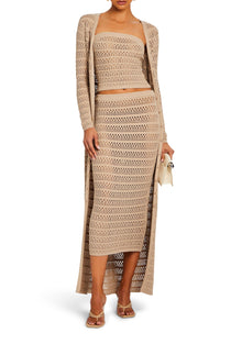Womens | Marjorie Knit Crochet Maxi Skirt | Oxford
