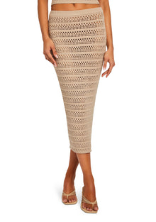 Womens | Marjorie Knit Crochet Maxi Skirt | Oxford