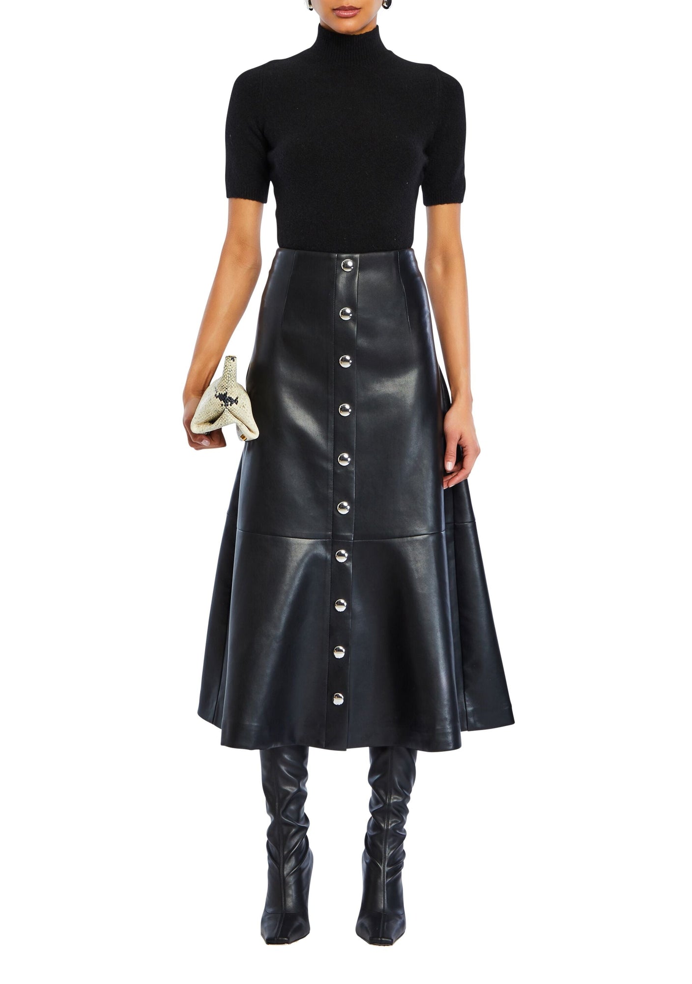 Womens | Elin Vegan Leather Skirt | Black
