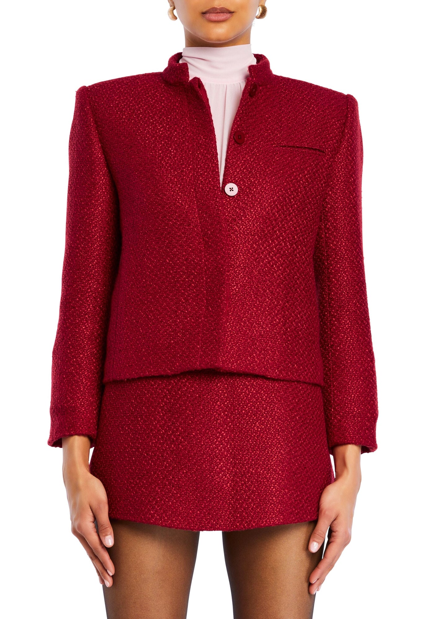 Womens | Kristen Boucle Lady Jacket | Ruby Red