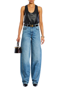 Womens | Nina Vegan Leather Bodysuit | Black