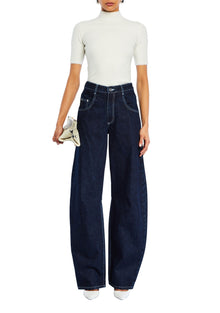 Womens | Marbel Mid Rise Barrel Jean | Rinse