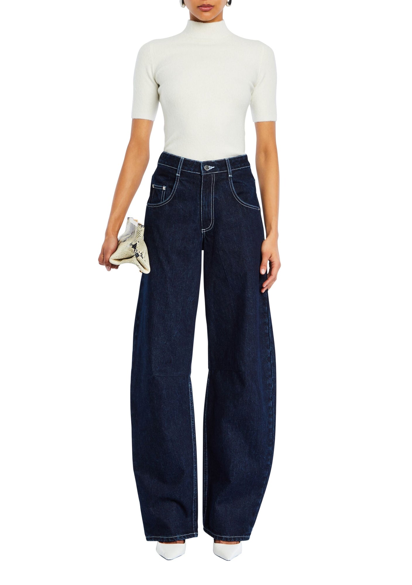Womens | Marbel Mid Rise Barrel Jean | Rinse