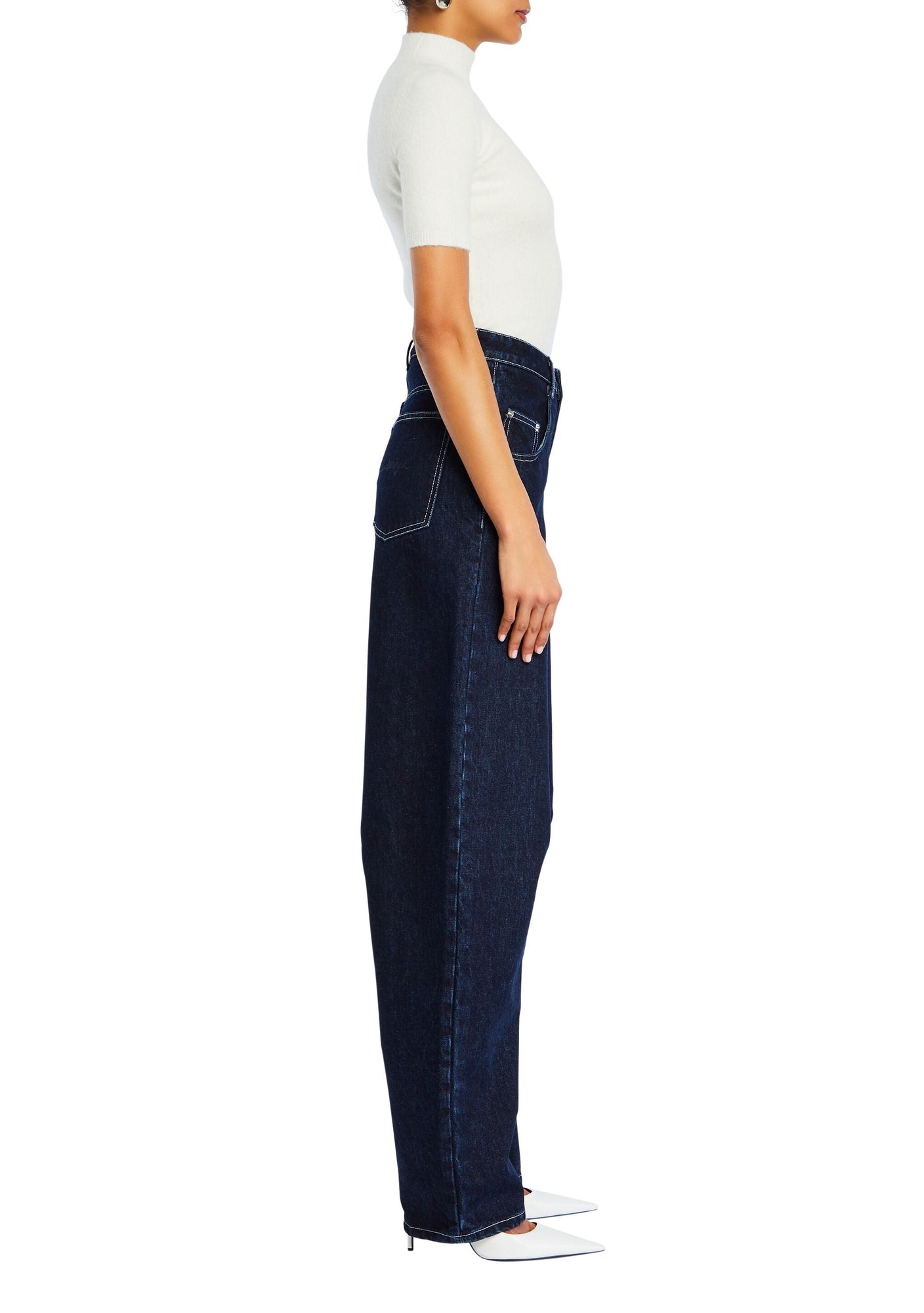 Womens | Marbel Mid Rise Barrel Jean | Rinse