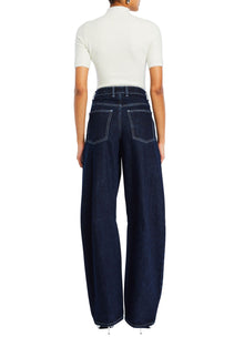 Womens | Marbel Mid Rise Barrel Jean | Rinse