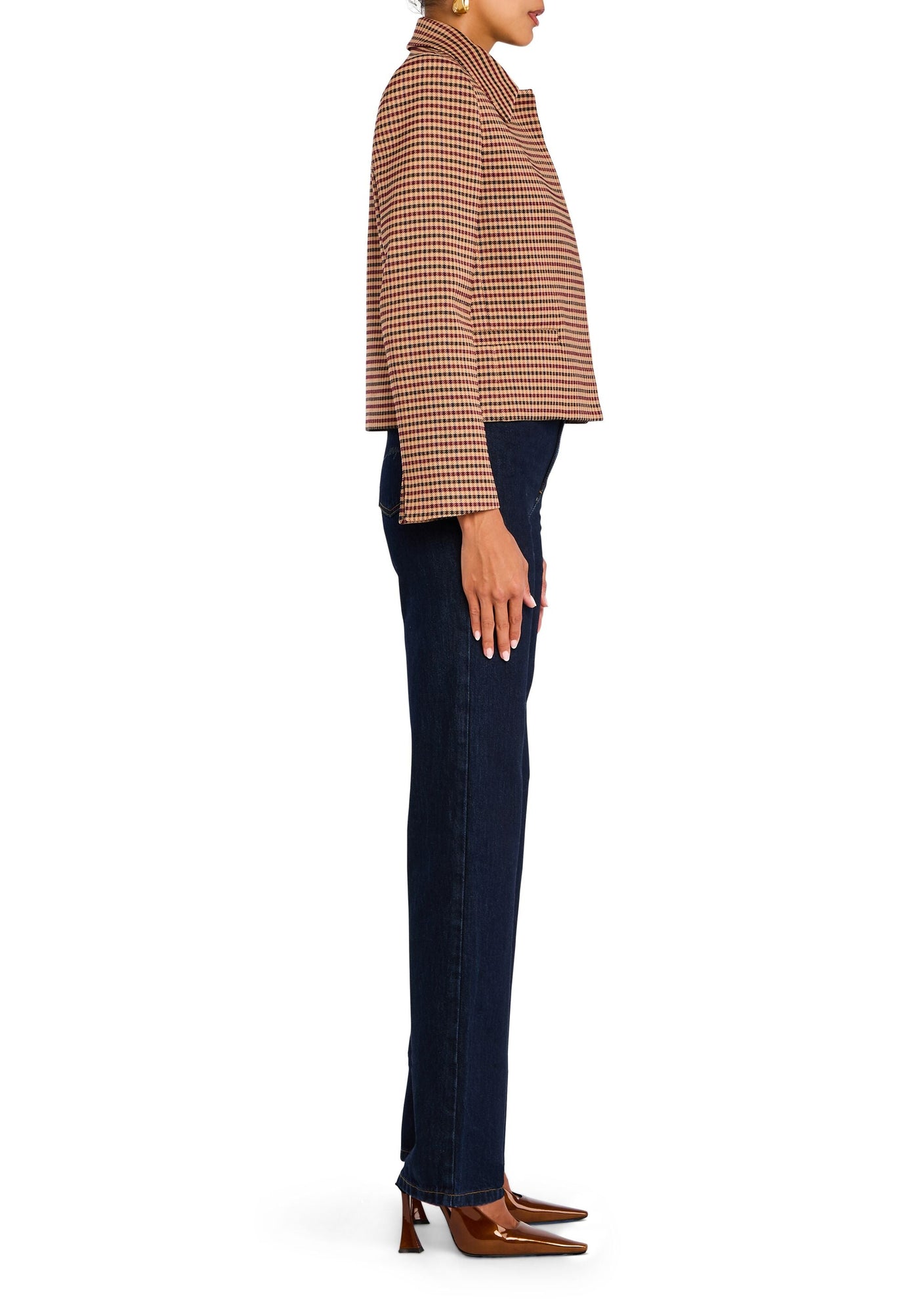 Womens | Jessamine Jacket | Camel Houndstooth