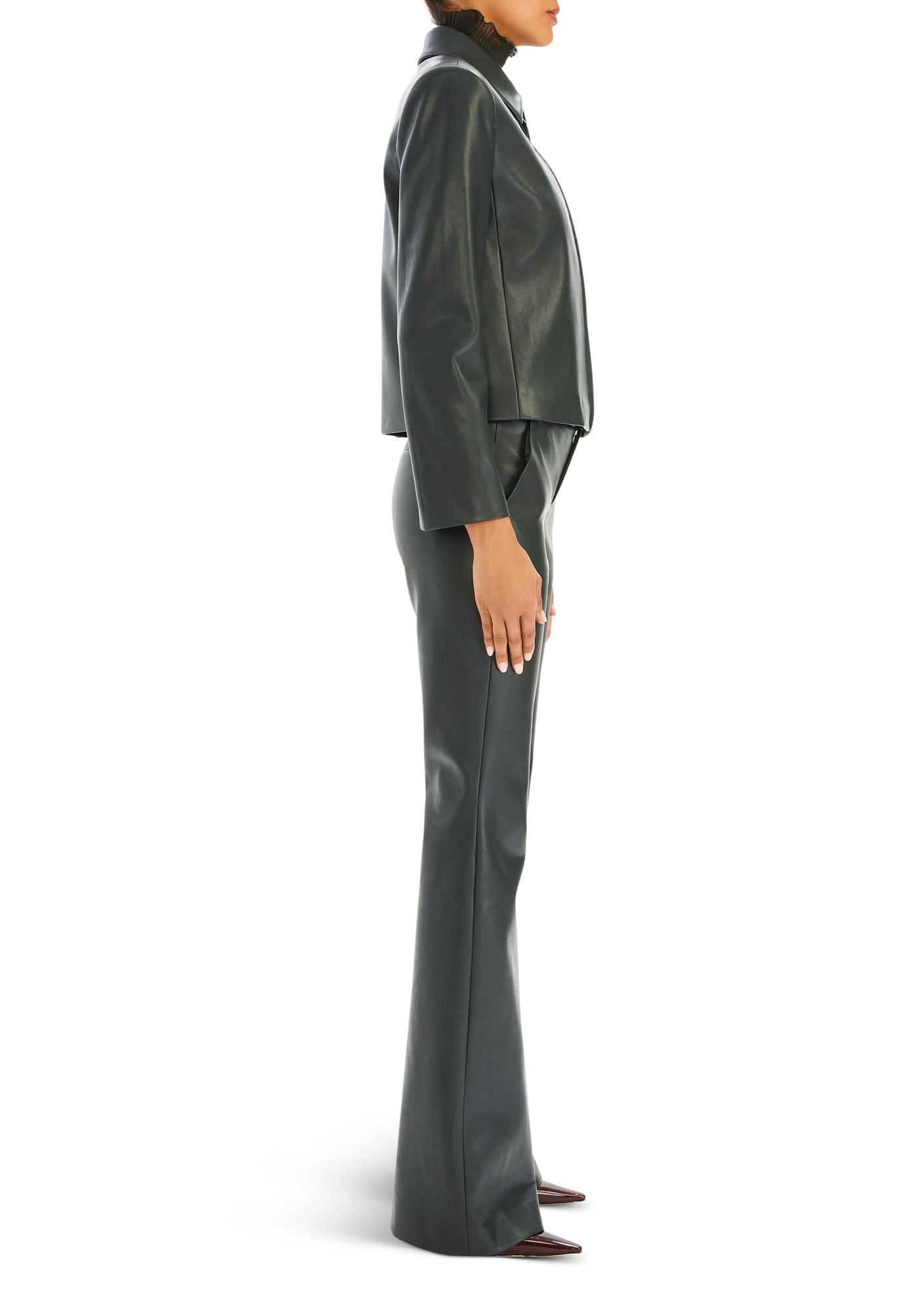 Womens | Asha Vegan Leather Jacket | Forest Green
