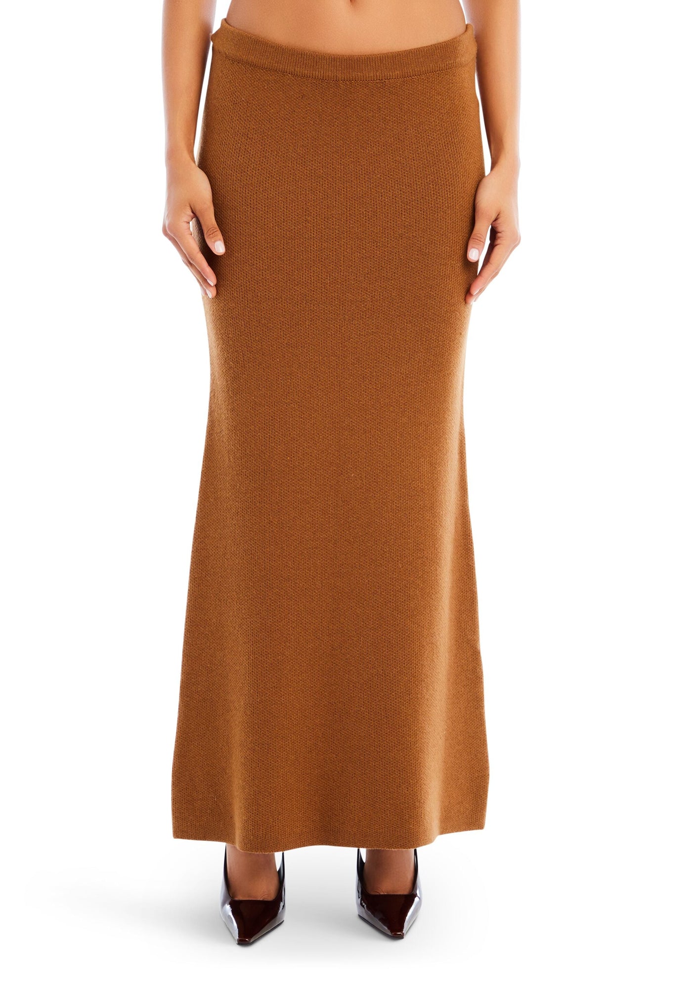Womens | Hazel Knit Maxi Skirt | Camel