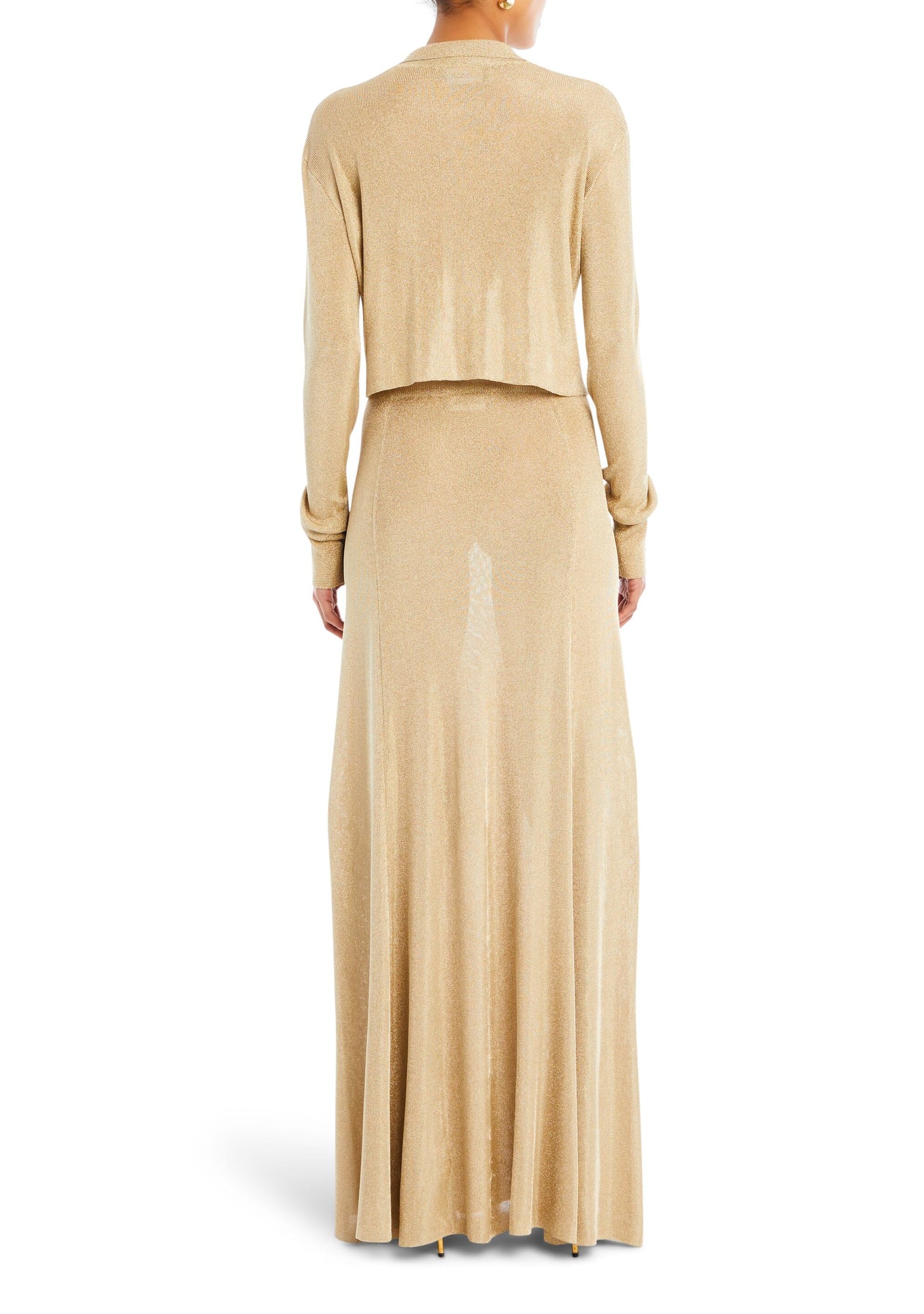 Womens | Jessa Metallic Knit Top | Gold