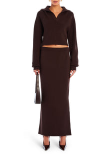 Womens | Java Knit Skirt | Ash Brown