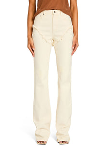 Womens | Dahlia Frayed Bootcut Jean | Eggshell