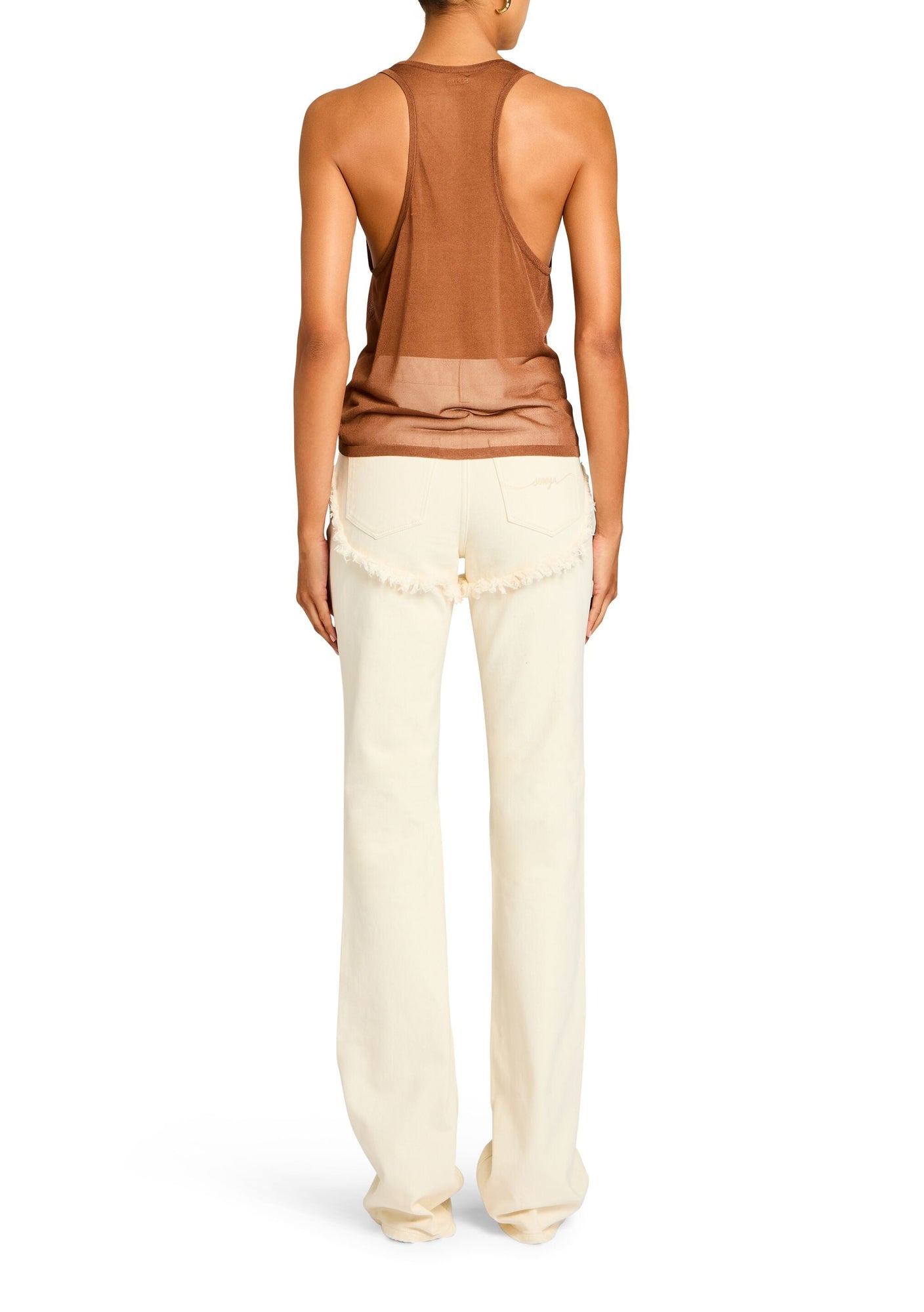 Womens | Dahlia Frayed Bootcut Jean | Eggshell