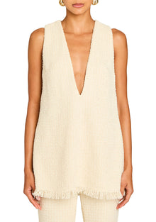 Womens | Gav Boucle Top | Eggshell