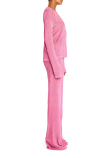 Womens | Hana Metallic Knit Top | Bubblegum Pink